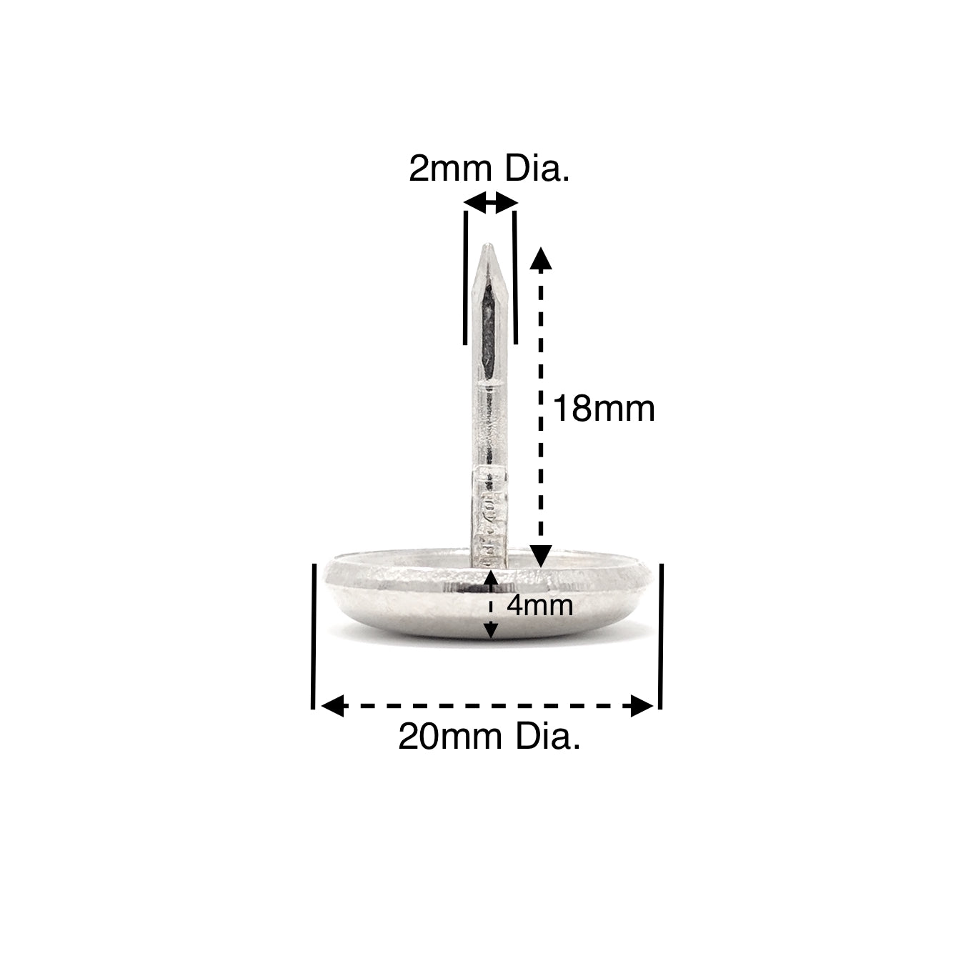 20mm Nail in Metal Glides - Made in Germany - Keay Vital Parts