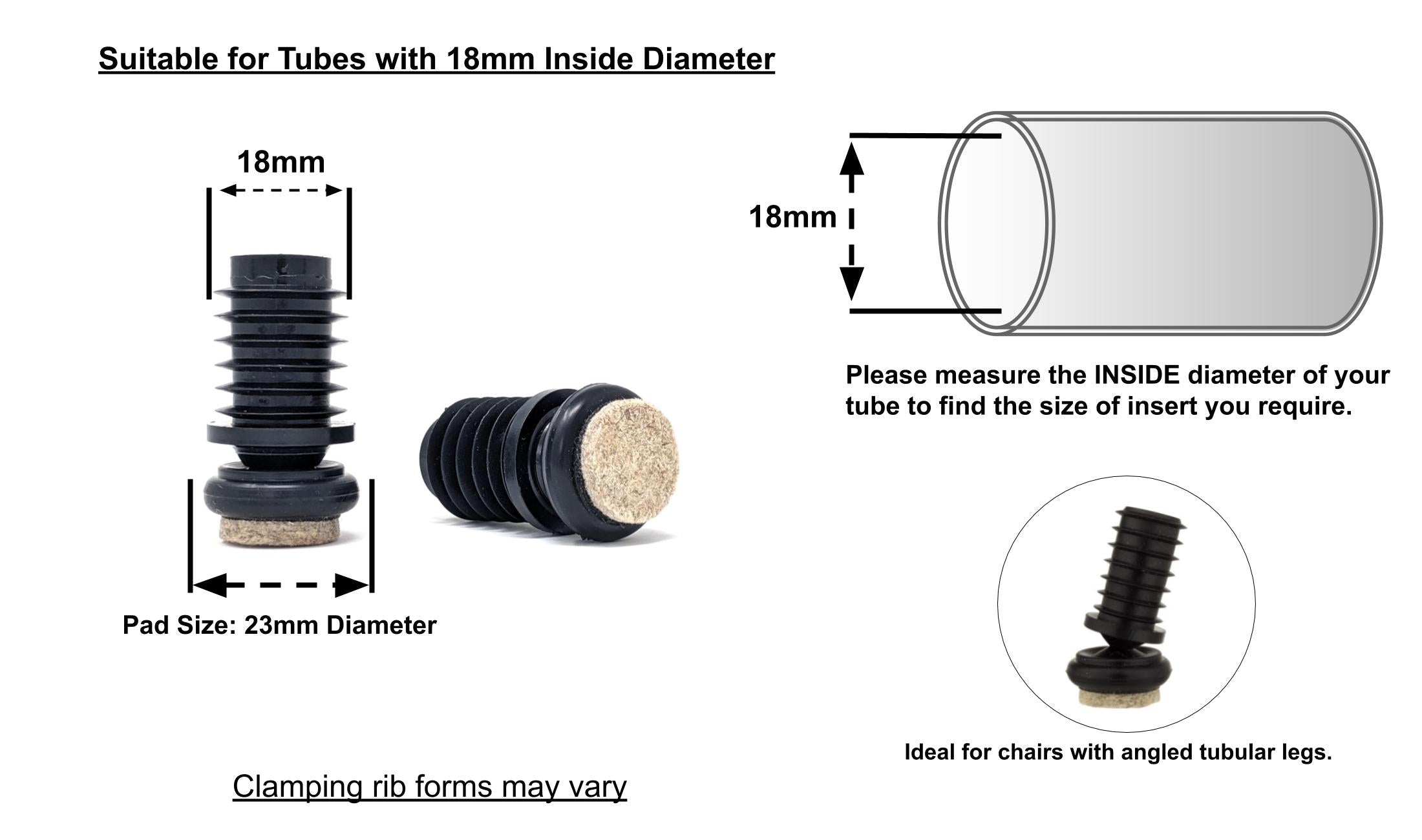 Tubular chair leg inserts sale